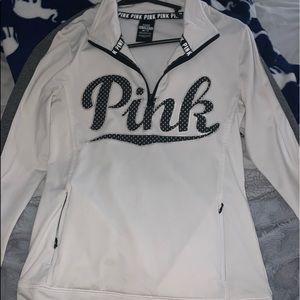 Pink half zip sweatshirt pullover